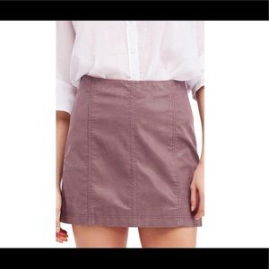 Free people leather zip up skirt